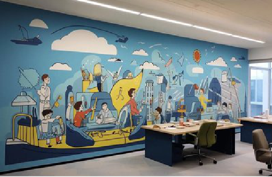 余姚办公室墙绘的特点。