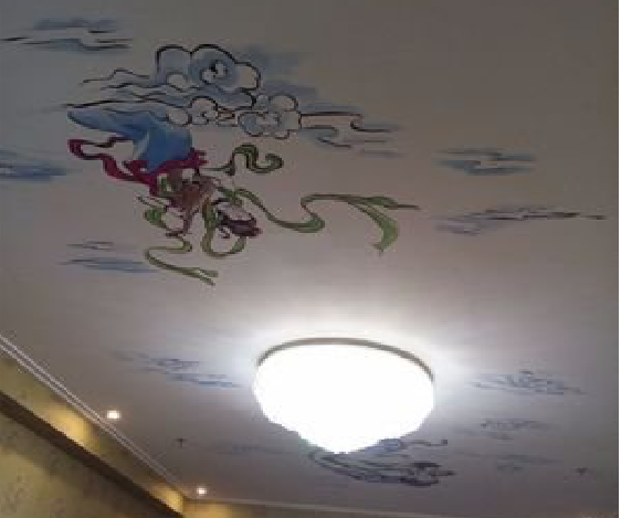 余姚如何快速绘制天花板上的手绘墙？