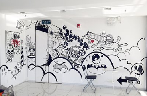 余姚手绘墙并非传统涂鸦。